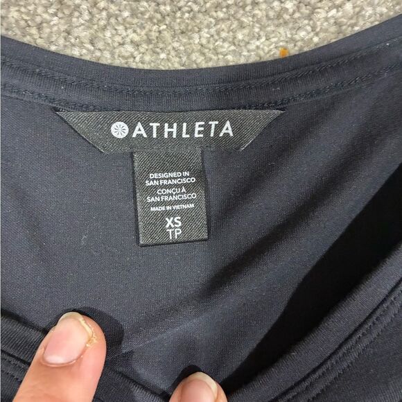 Athleta Black All Around Ruched Sleeve Long Sleeve Top Women’s XS - Picture 4 of 7